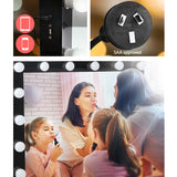 NNEDSZ Make Up Mirror with LED Lights - Black