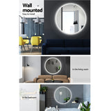 NNEDSZ LED Wall Mirror Bathroom Light 80CM Decor Round decorative Mirrors