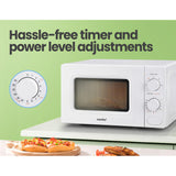NNEDSZ  20L Microwave Oven 700W Countertop Kitchen Cooker stoneware White