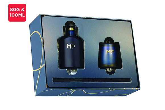 NNEKG Moss St Sandalwood & Sea Salt Mini Candle & Diffuser Gift Set