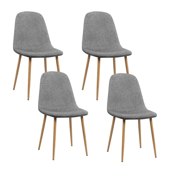 NNEDSZ Set of 4 Adamas Fabric Dining Chairs - Light Grey