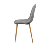 NNEDSZ Set of 4 Adamas Fabric Dining Chairs - Light Grey