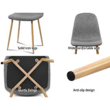 NNEDSZ Set of 4 Adamas Fabric Dining Chairs - Light Grey