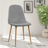 NNEDSZ Set of 4 Adamas Fabric Dining Chairs - Light Grey