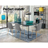 NNEDSZ Set of 4 Adamas Fabric Dining Chairs - Light Grey