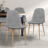 NNEDSZ Set of 4 Adamas Fabric Dining Chairs - Light Grey