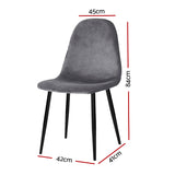 NNEDSZ 4 X Dining Chairs Dark Grey
