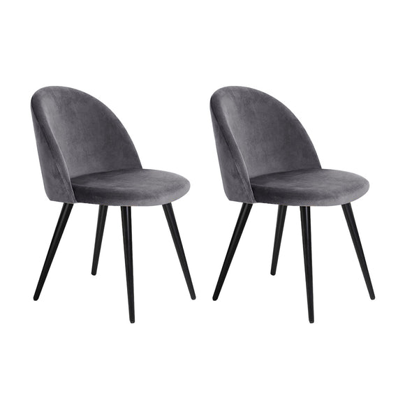 NNEDSZ Set of 2 Velvet Modern Dining Chair - Dark Grey