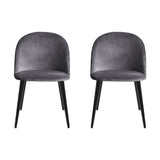 NNEDSZ Set of 2 Velvet Modern Dining Chair - Dark Grey