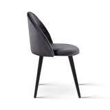 NNEDSZ Set of 2 Velvet Modern Dining Chair - Dark Grey