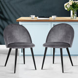 NNEDSZ Set of 2 Velvet Modern Dining Chair - Dark Grey