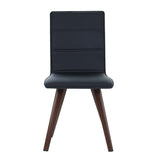 NNEDSZ Set of 2 Dining Chairs Retro Chair New metal Legs High Back PU Leather Black