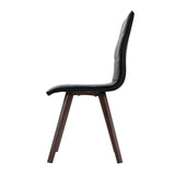 NNEDSZ Set of 2 Dining Chairs Retro Chair New metal Legs High Back PU Leather Black