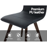 NNEDSZ Set of 2 Dining Chairs Retro Chair New metal Legs High Back PU Leather Black