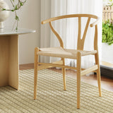NNEDSZ Wishbone Dining Chairs Ratter Seat Solid Wood Frame Cafe Lounge Chair