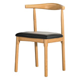 NNEDSZ Dining Chair Replica Leather Upholstered Cafe Kitchen Chair Black