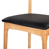 NNEDSZ Dining Chair Replica Leather Upholstered Cafe Kitchen Chair Black