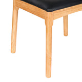 NNEDSZ Dining Chair Replica Leather Upholstered Cafe Kitchen Chair Black