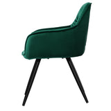 NNEDSZ Set of 2 Calivia Dining Chairs Kitchen Chairs Upholstered Velvet Green