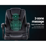 NNEDSZ Electric Massage Office Chairs PU Leather Recliner Computer Gaming Seat Black