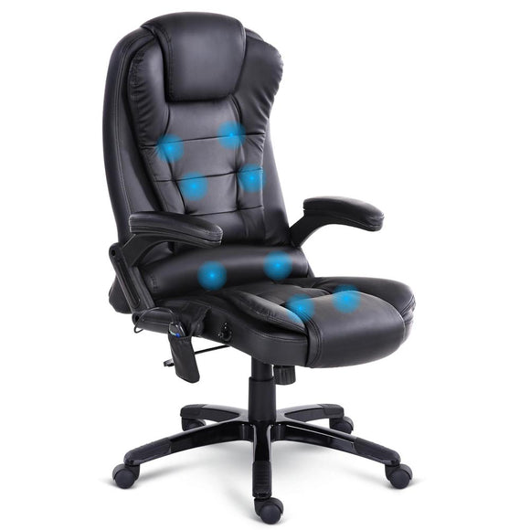 NNEDSZ 8 Leather Massage Chair - Black