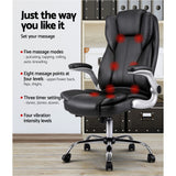 NNEDSZ 8 Leather Massage Chair - Black