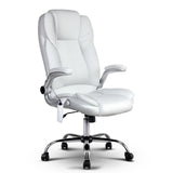 NNEDSZ Leather 8 Point Massage Office Chair - White