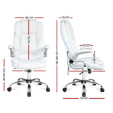 NNEDSZ Leather 8 Point Massage Office Chair - White
