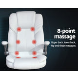 NNEDSZ Leather 8 Point Massage Office Chair - White