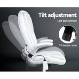 NNEDSZ Leather 8 Point Massage Office Chair - White