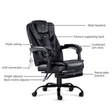 NNEDSZ Electric Massage Office Chairs Recliner Computer Gaming Seat Footrest Black