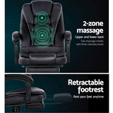 NNEDSZ Electric Massage Office Chairs Recliner Computer Gaming Seat Footrest Black