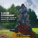 NNEMB 36 48V Brushless Electric Ride On Lawn Mower