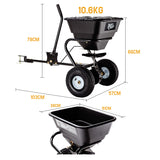 NNEMB Tow Behind Broadcast Spreader 30kg 26L Seed Fertiliser Tow Rotary