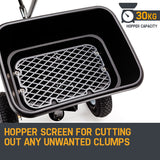 NNEMB Tow Behind Broadcast Spreader 30kg 26L Seed Fertiliser Tow Rotary