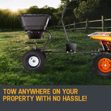 NNEMB Tow Behind Broadcast Spreader 30kg 26L Seed Fertiliser Tow Rotary