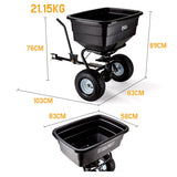 NNEMB Tow Behind Broadcast Spreader 90kg 105L Seed Fertiliser Tow Rotary