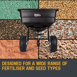 NNEMB Tow Behind Broadcast Spreader 90kg 105L Seed Fertiliser Tow Rotary
