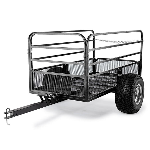 NNEMB Towed Steel Mesh Dump Cart Garden ATV Mower Trailer Tray 1250lbs