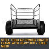 NNEMB Towed Steel Mesh Dump Cart Garden ATV Mower Trailer Tray 1250lbs