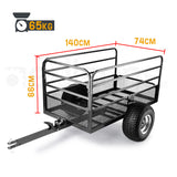 NNEMB Towed Steel Mesh Dump Cart Garden ATV Mower Trailer Tray 1250lbs