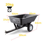 NNEMB 400LBS Poly Dump Cart Garden Tip Trailer Tray Tow Quad ATV Ride