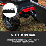 NNEMB 270kg Capacity 2in1 Poly Dump Cart and Wheelbarrow-Tow-Behind Trailer for Ride-on Mower