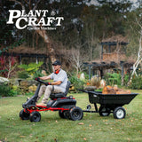 NNEMB 270kg Capacity 2in1 Poly Dump Cart and Wheelbarrow-Tow-Behind Trailer for Ride-on Mower