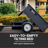 NNEMB 270kg Capacity Metal Dump Cart-for Ride on Mower