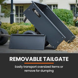 NNEMB 270kg Capacity Metal Dump Cart-for Ride on Mower