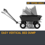 NNEMB 250kg Poly Pull Dump Cart Garden Hand Trailer Wagon Lawn Wheelbarrow