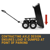 NNEMB 250kg Poly Pull Dump Cart Garden Hand Trailer Wagon Lawn Wheelbarrow