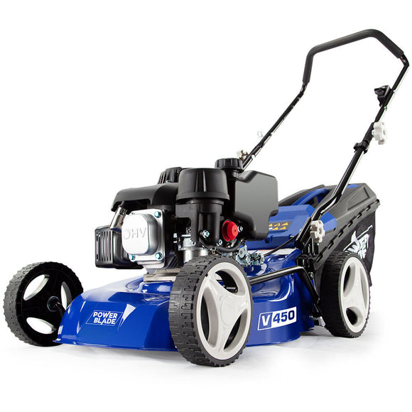 NNEMB Lawn Mower 139CC 17-Petrol Powered Push Lawnmower 4 Stroke Engine