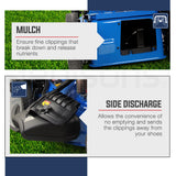 NNEMB 18 175cc Electric Start Self-Propelled 4-Stroke 4in1 Petrol Steel Deck Lawnmower-VS600e